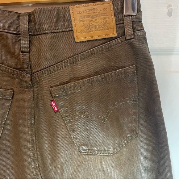 Vintage Levi's Women's Tan A-Line Skirt - Picture 5 of 7